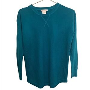Sweet Romeo Pullover Crewneck Sweater Teal S